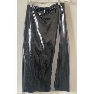 Faux Black Patent Leather pencil skirt